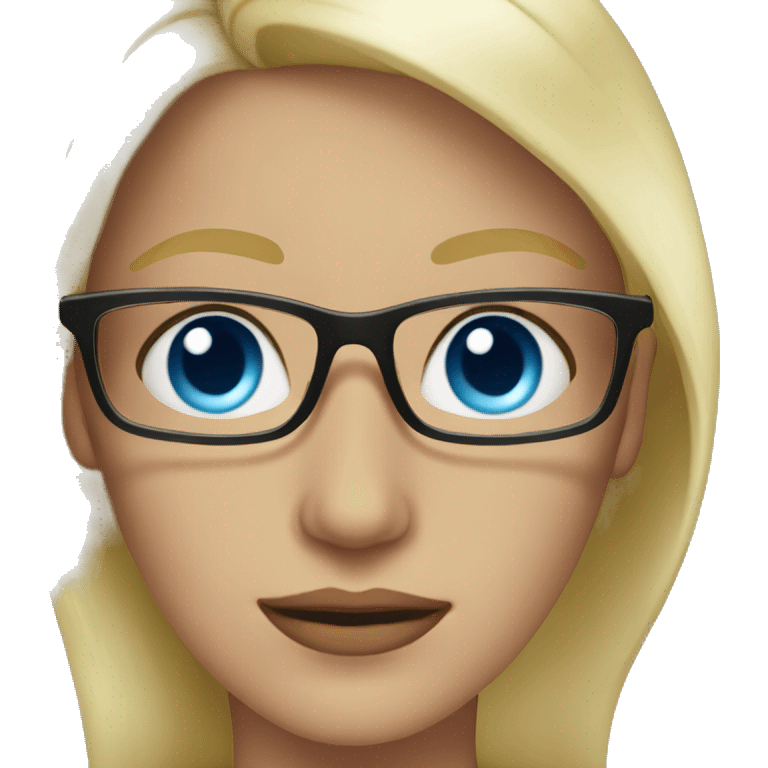 blond woman glasses blue eyes emoji