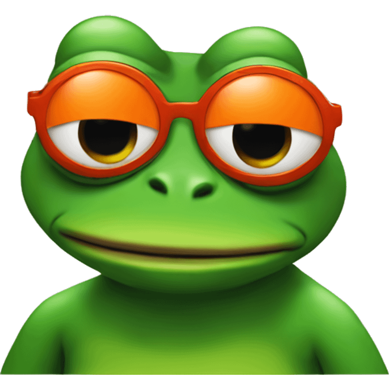 Pepe the frog with red horns and orange tshirt emoji