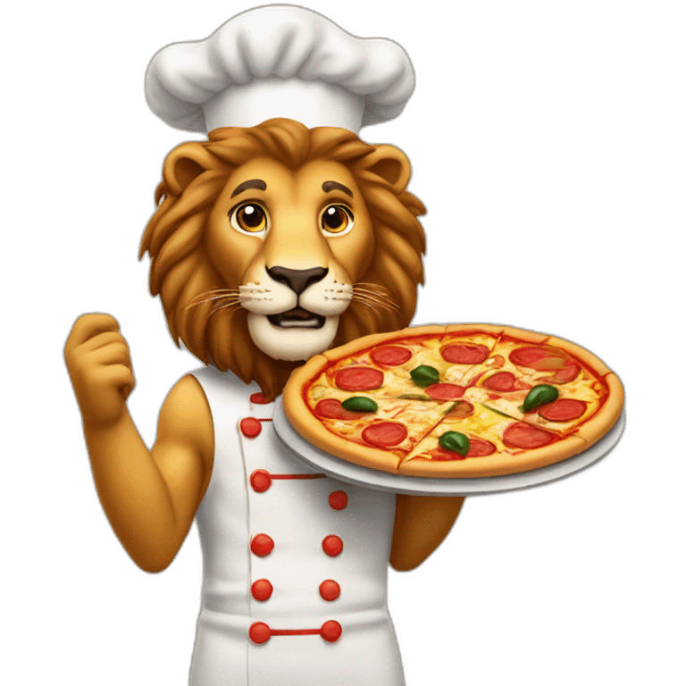 lion cook pizza emoji