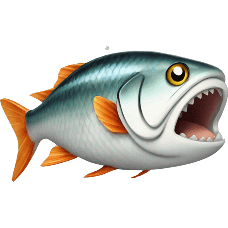 Fish eating sushi emoji