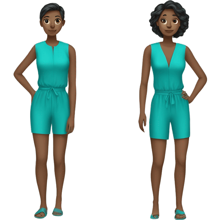 turquoise jumpsuit emoji