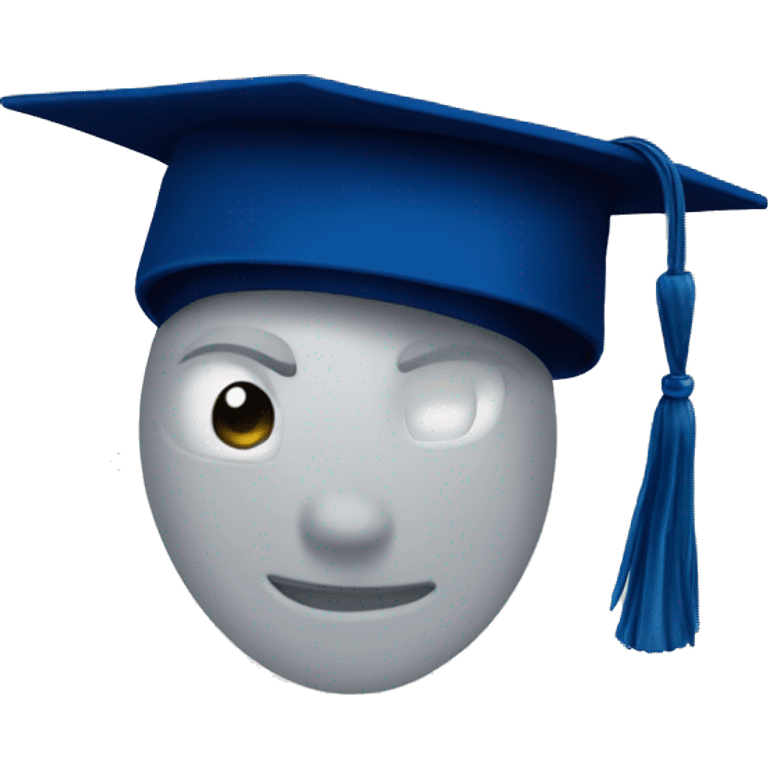 Dark blue graduate cap shows like emoji