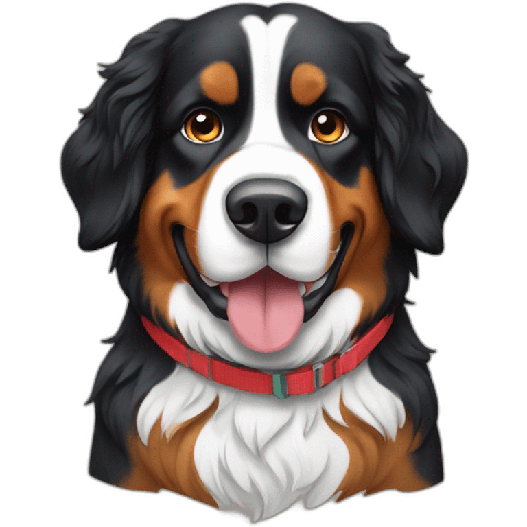 Bernese mountain dog skiing emoji