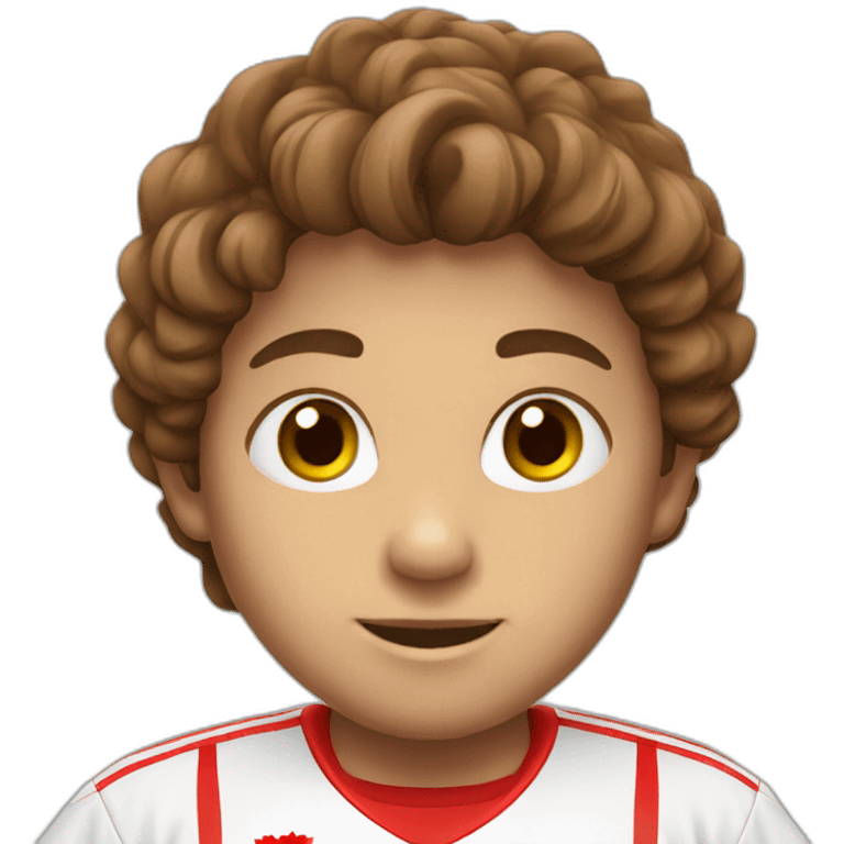 A brown hair kid with canada soccer shirt emoji