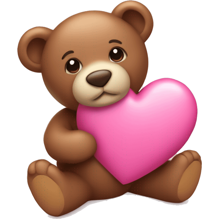 pink heart with teddy bear emoji