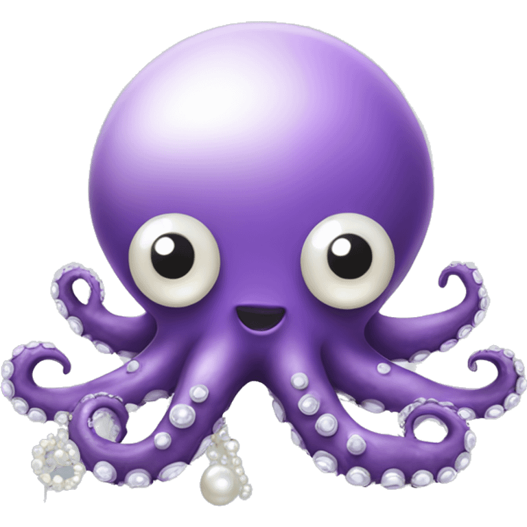 octopus holding sparkling pearl emoji