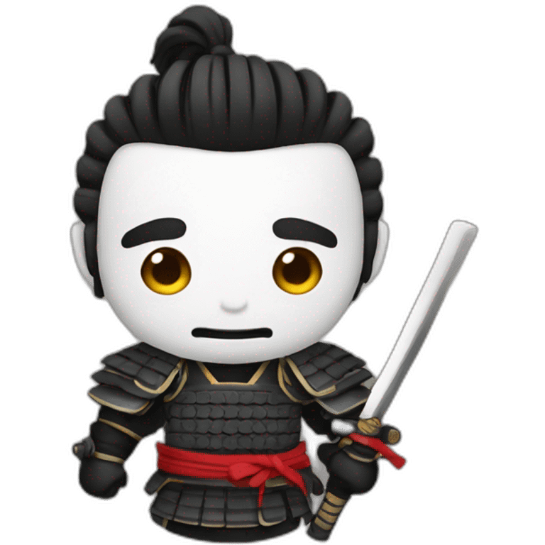 samurai with black emoji