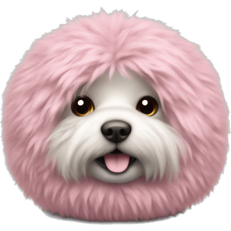 Pet bed fluffy realistic in pink emoji