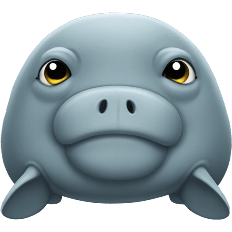 Grumpy manatee emoji