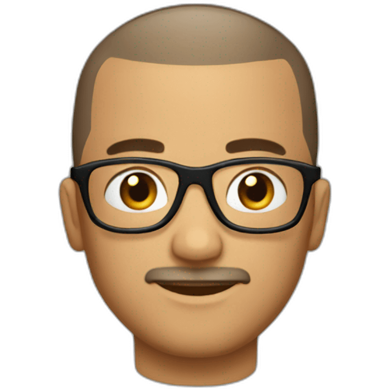 Buzz cut Latino with beard glasses emoji