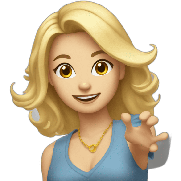 Martha blonde dance with cat emoji