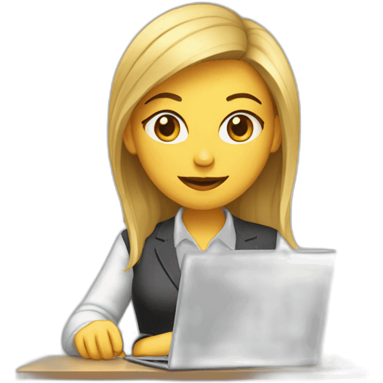 Office girl with computer emoji