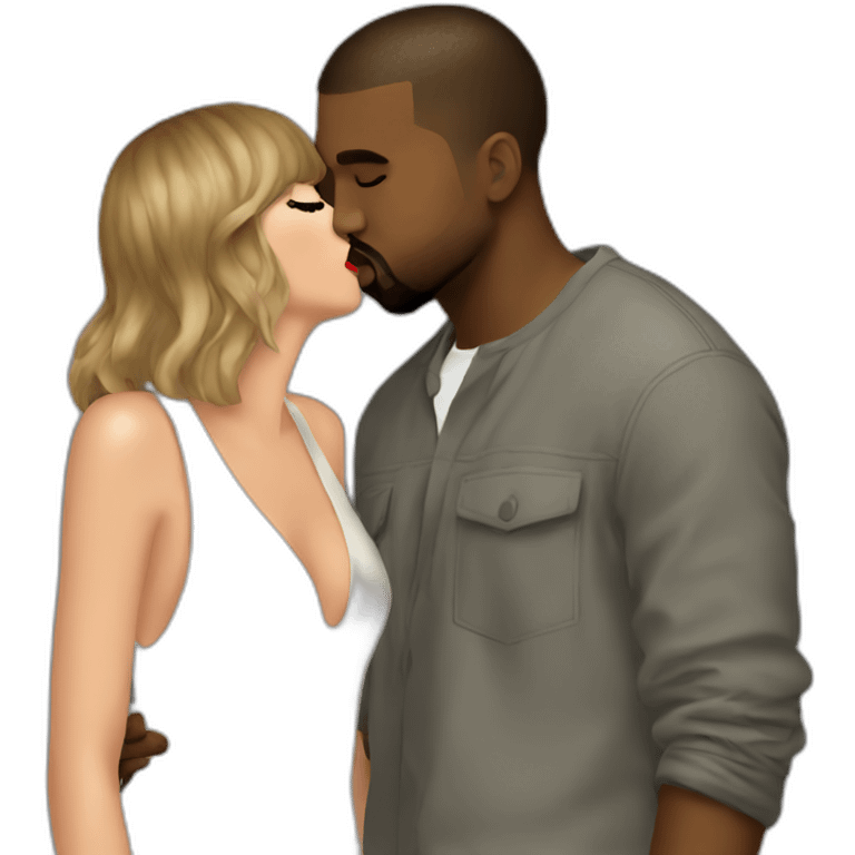 kanye kissing taylor swift emoji