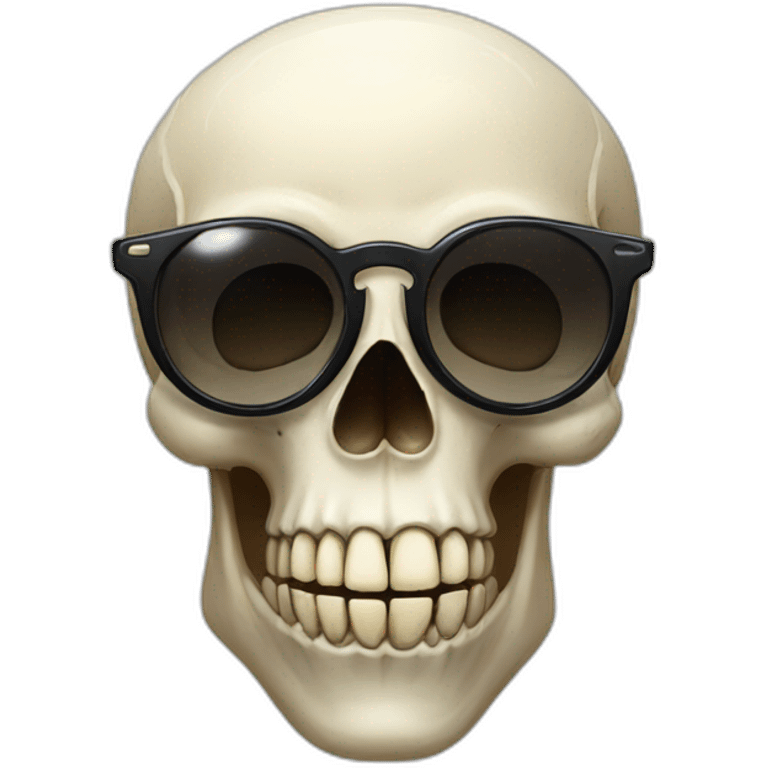 skull with cool glasses and big nose emoji