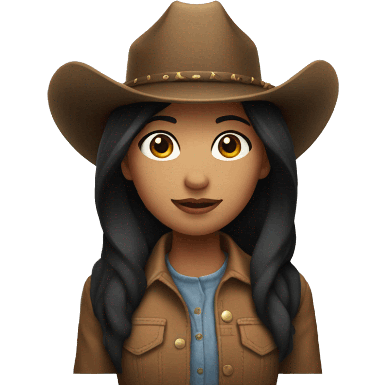 fair skin girl with medium black hair with a cowboy hat emoji