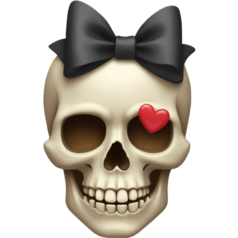 Skull with bow and hearts emoji