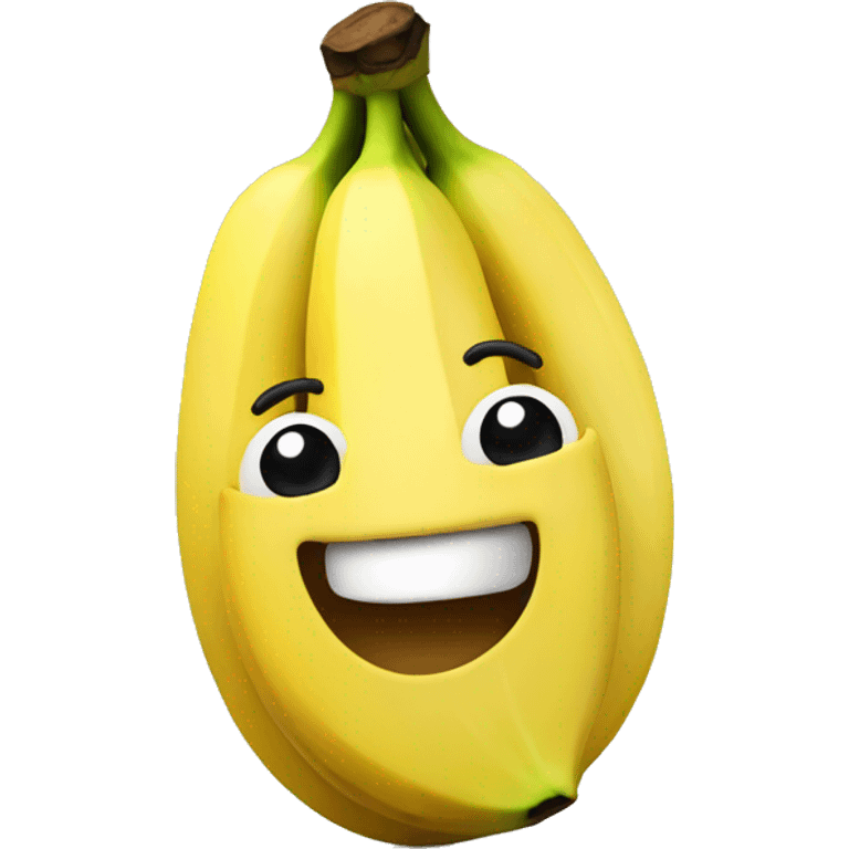 a banana with a smiling face emoji