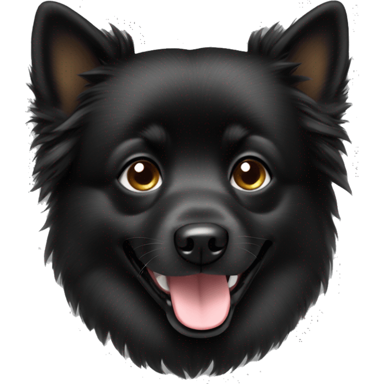 black spitz dog  emoji