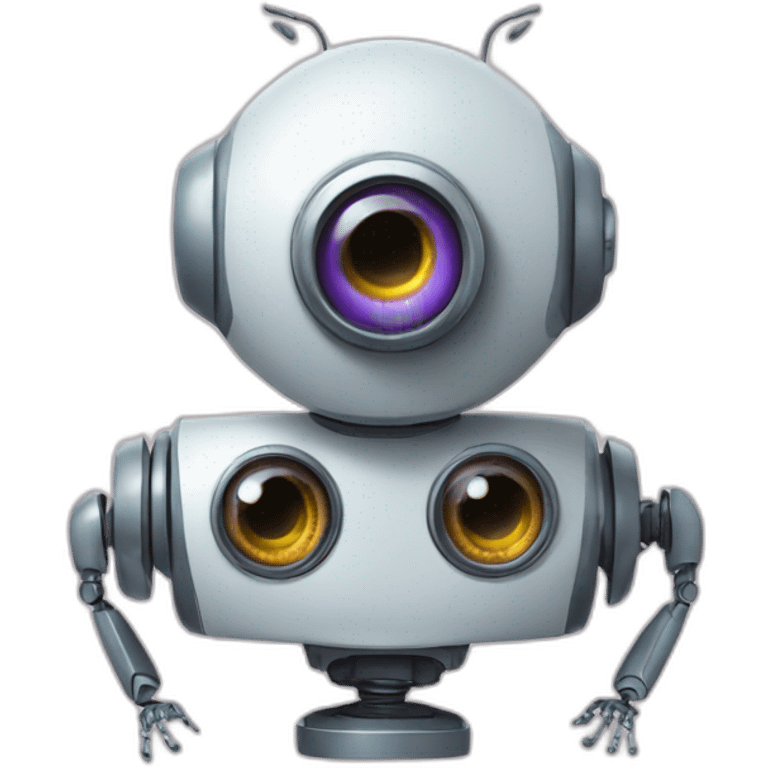 3-eyes kind and caring robot emoji