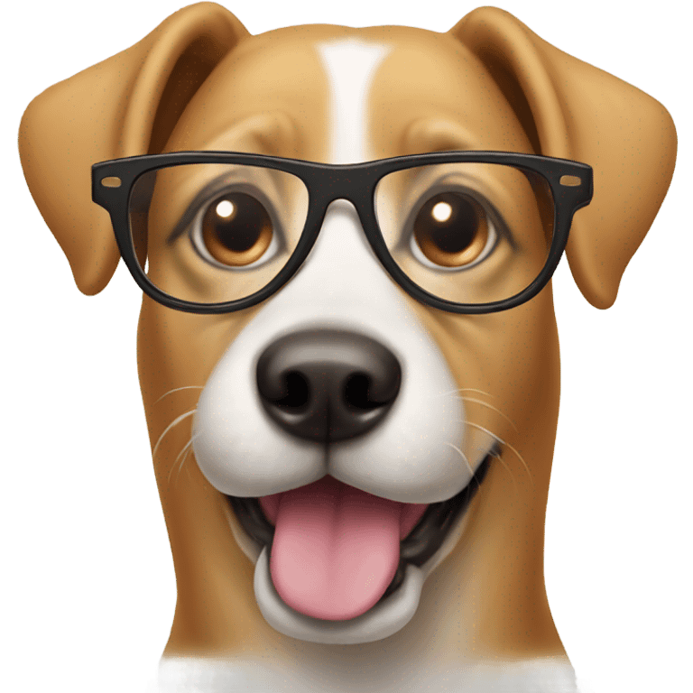 Dog wearing glasses emoji