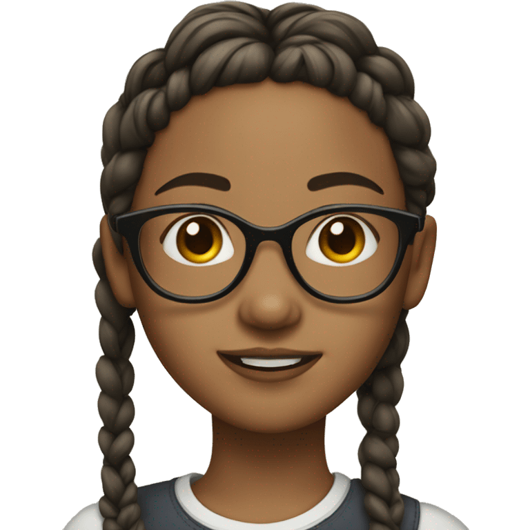 Girl with braids and nose ring and glasses emoji