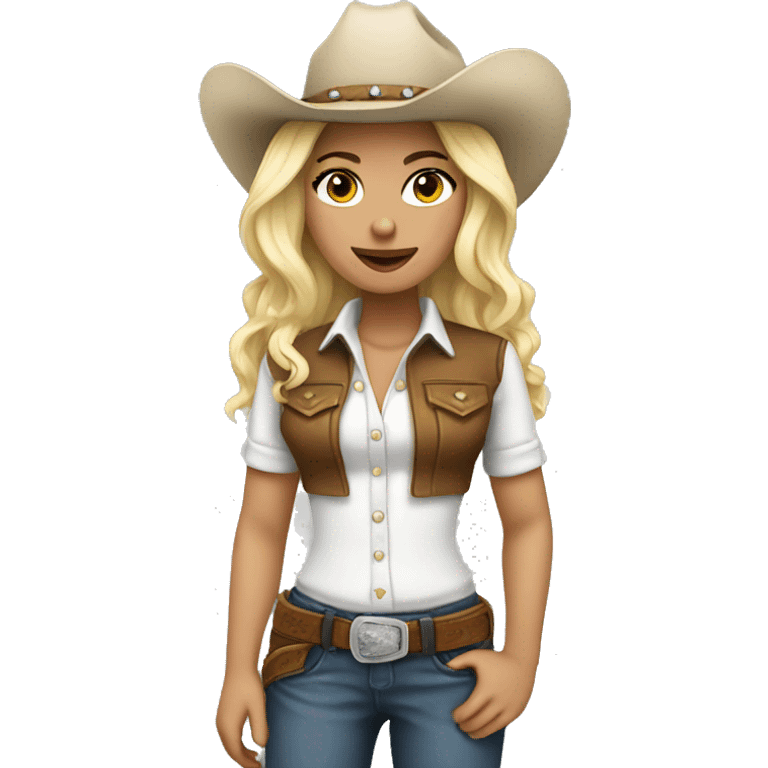 Cowgirl white skin emoji