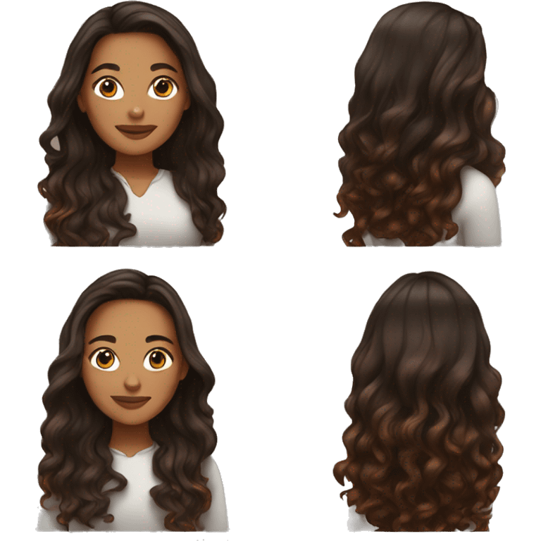 Beautiful Mixed woman with long dark hair with copper highlights emoji