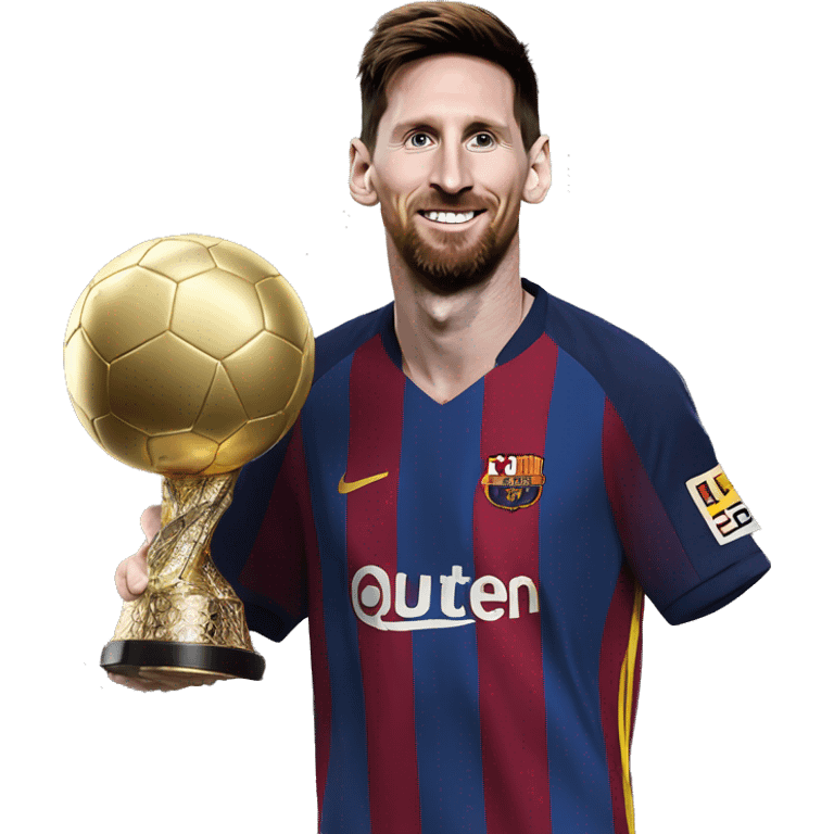 leo messi with a ballon dor emoji