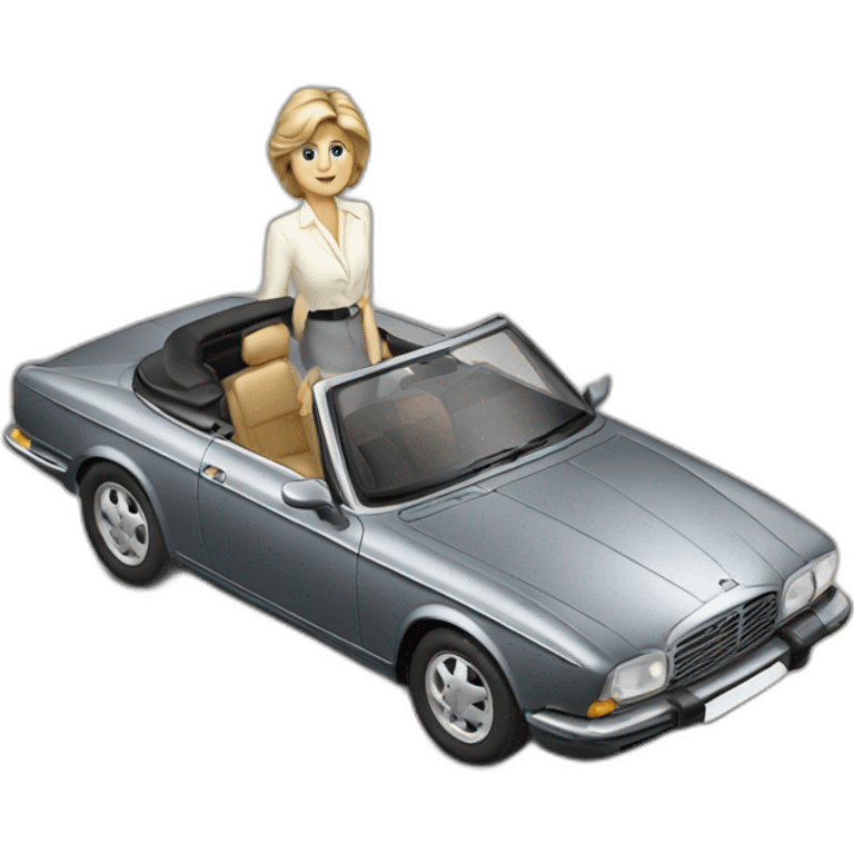 Lady Diana with a car emoji