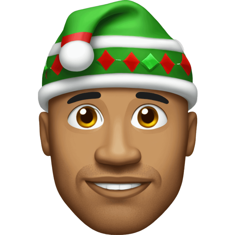 Dwayne Johnson wearing a Christmas hat  emoji