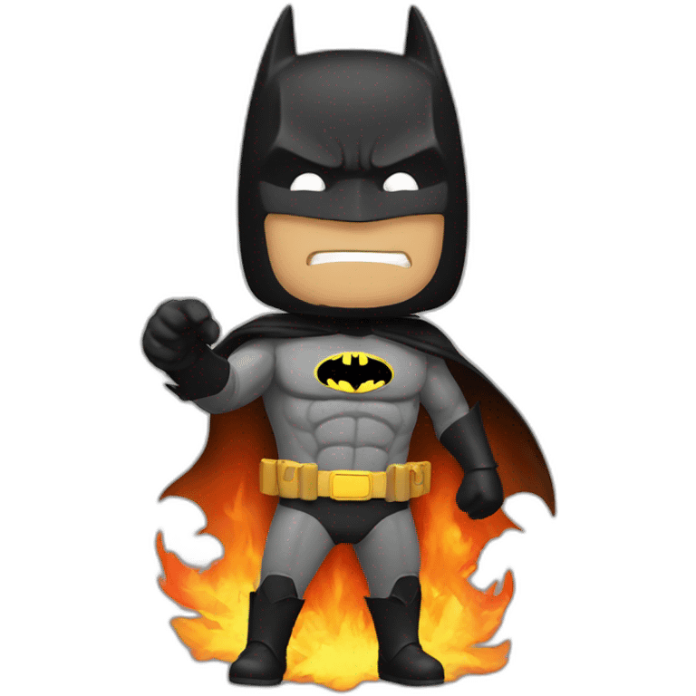 batman with fire on hand emoji