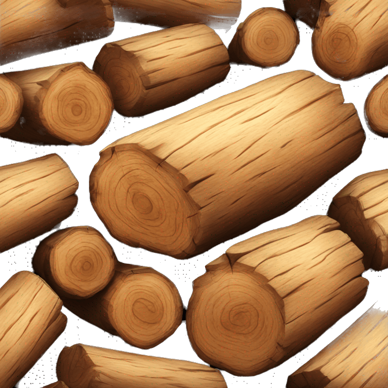 Realistic wooden log isolated.  emoji