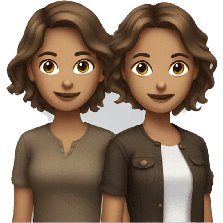 Two brown hair girls  emoji