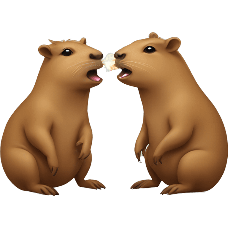 Capybara smoking and blowing O’s emoji