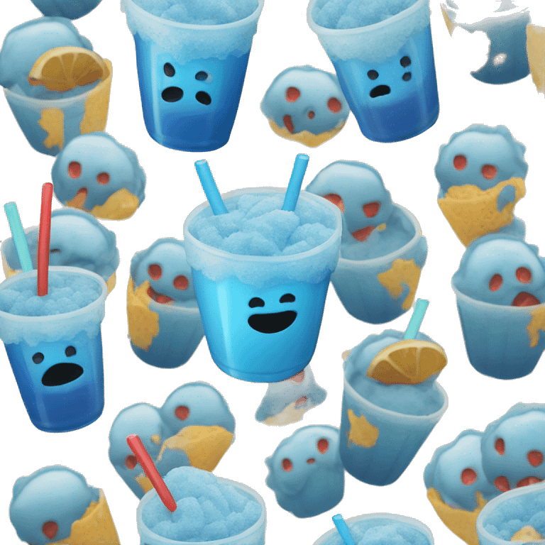 Blue slushie without a face emoji