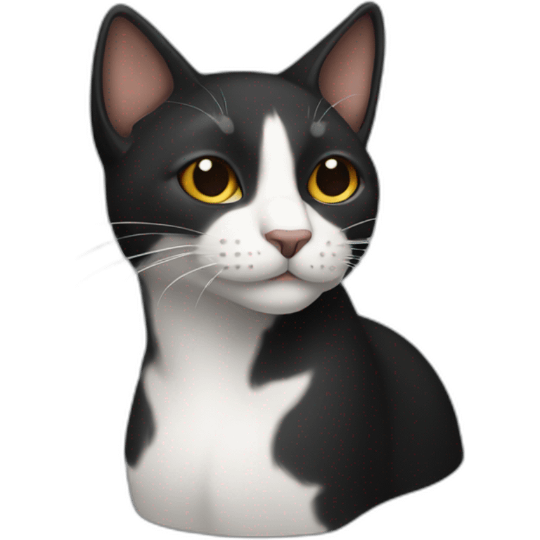 gato negro con blanco emoji