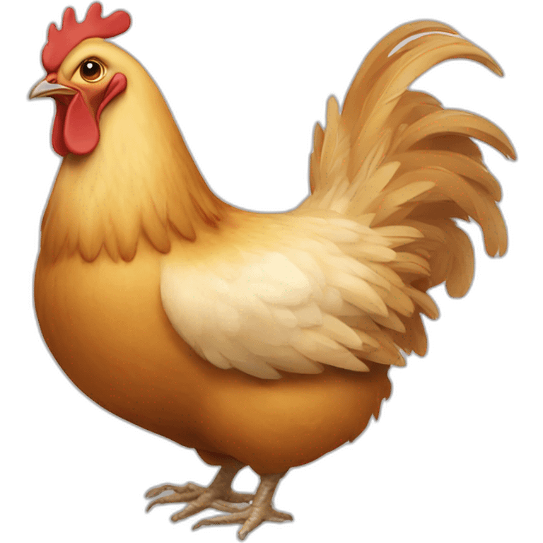 Un poulet que mange une poule emoji