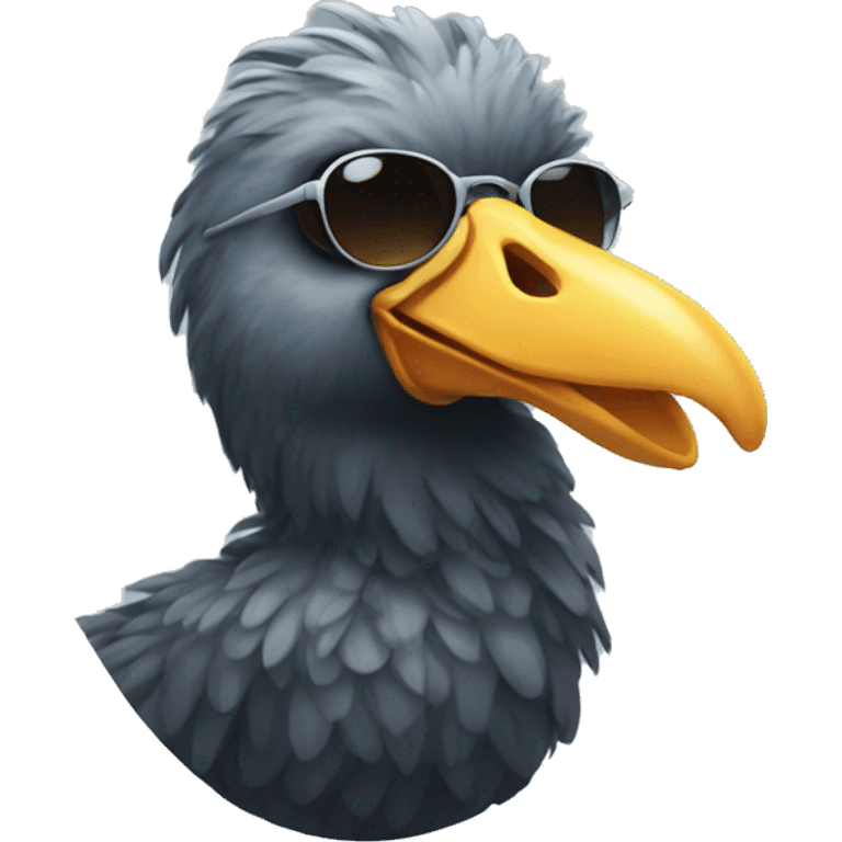 Dodo head with sunglasses emoji