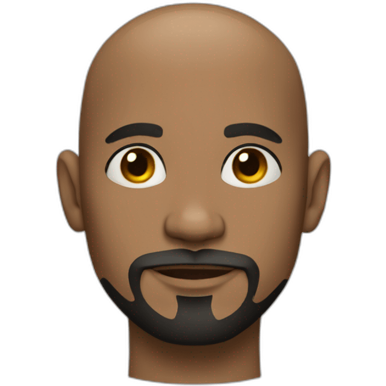 black bald man with tattoos and goatee and no glasses emoji