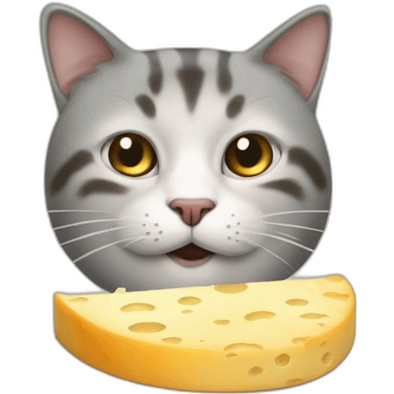 Un chat qui mange du fromage emoji