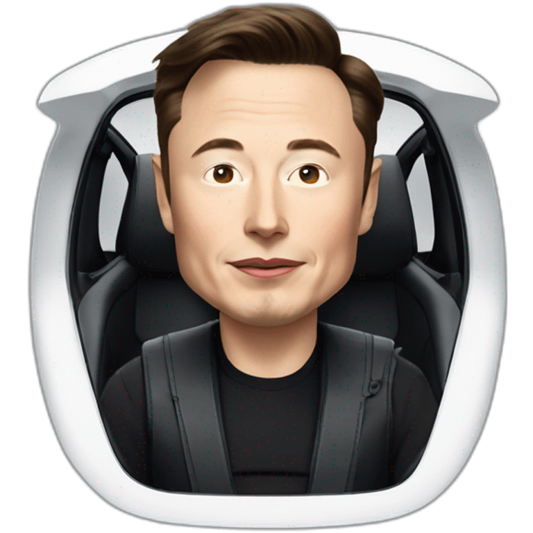 Elon Musk in a Tesla emoji