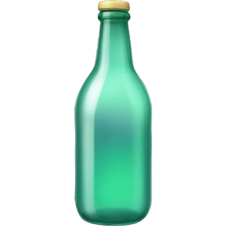 classic clear glass sprite bottle on purple background  emoji