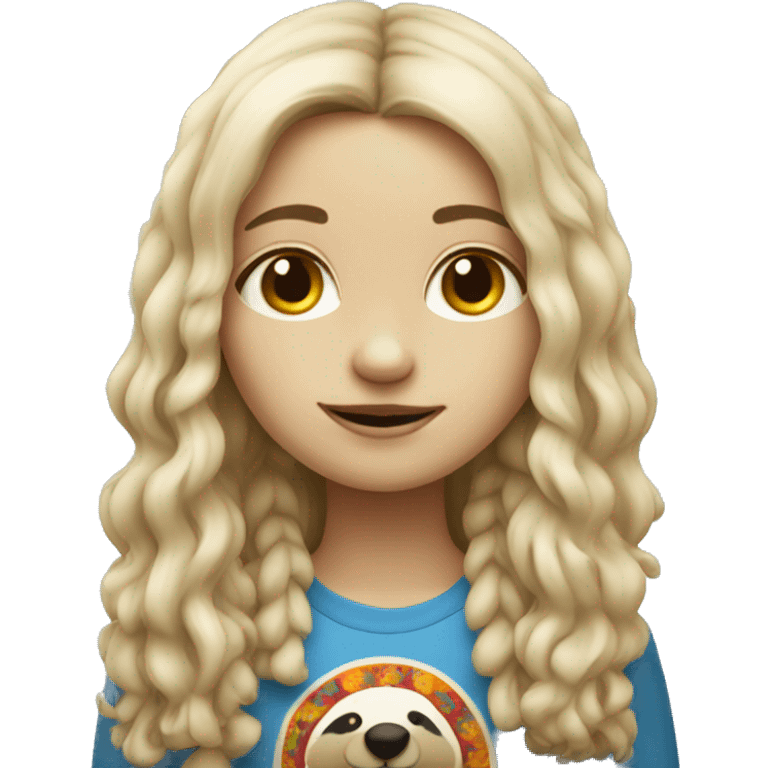 blonde hippy girl badger emoji