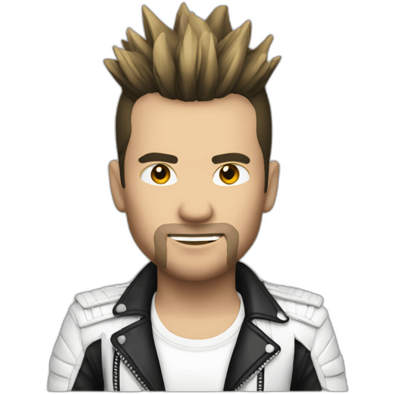 Punk male, with white leather jacket emoji