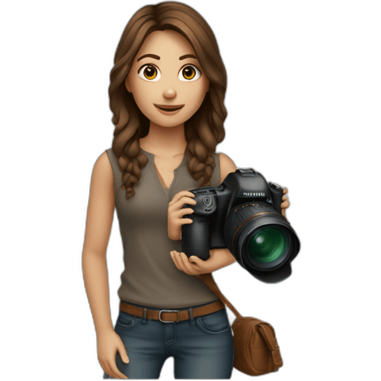 Photographer girl brown hair emoji