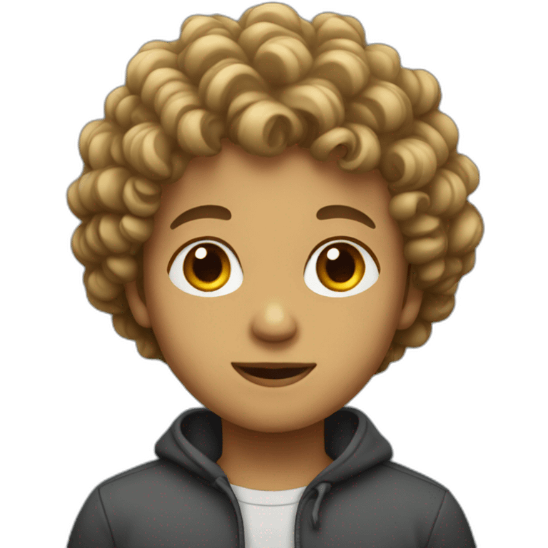 Boy with curly hair  emoji