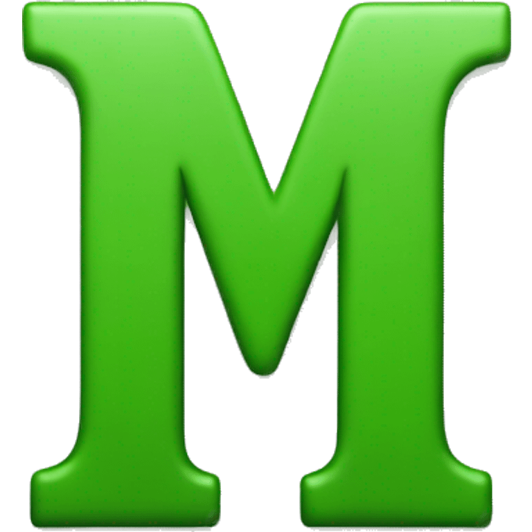 The letter m green  emoji