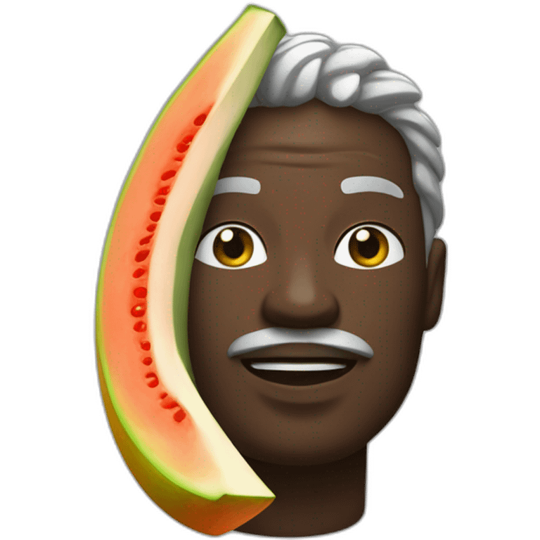 🧑🏿‍🦲mit Melone auf dem Kopf emoji