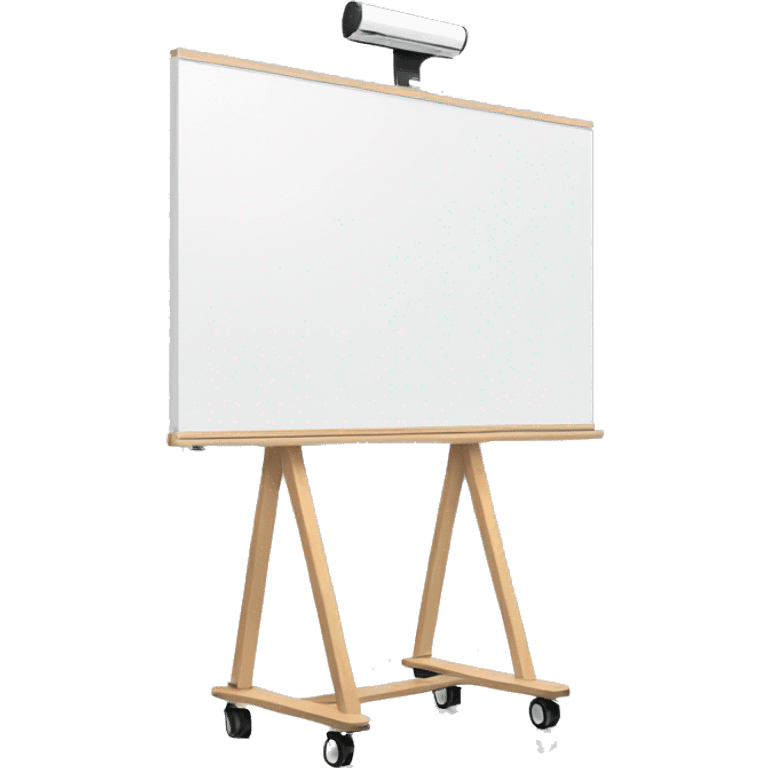 whiteboard on stand with wheels emoji