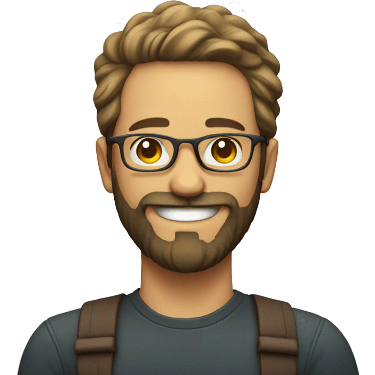 smiling man with beard and glass in 30s   emoji